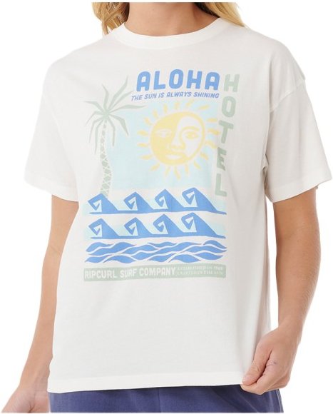 Thumbnail - Rip Curl - Women's Aloha Hotel Relaxed Tee - T-Shirt Gr L weiß
