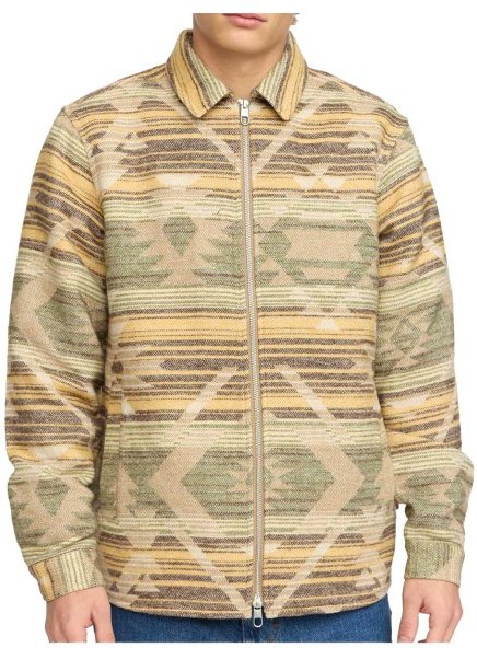 Revolution - Zipped Overshirt Aztec - Hemd Gr XL beige