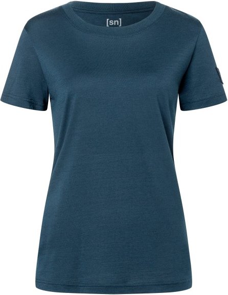 super.natural - Women's Casual Rib Bio Jersey Tee - Merinoshirt Gr L blau