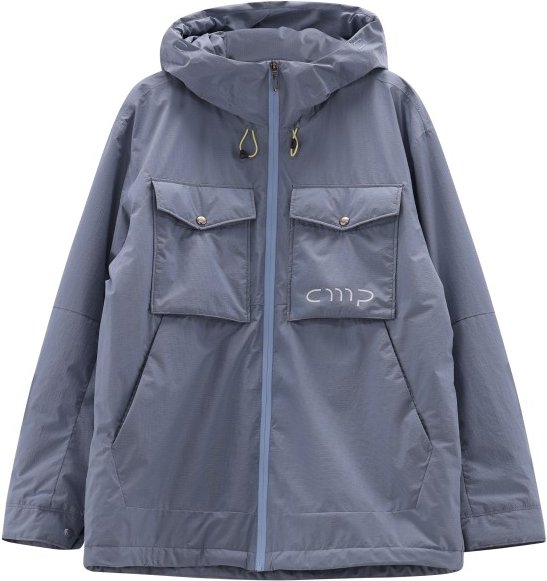 CMP - Jacket Fix Hood with Chest Pockets - Regenjacke Gr XXL grau/blau