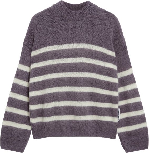 Thumbnail - ARMEDANGELS - Women's Gwyneiraa Stripes - Wollpullover Gr M grau/lila