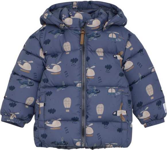 Thumbnail - Minymo - Kid's Quilted Jacket AOP - Winterjacke Gr 80 blau