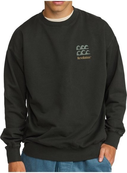 Revolution - Printed Crewneck Waves - Pullover Gr XL schwarz