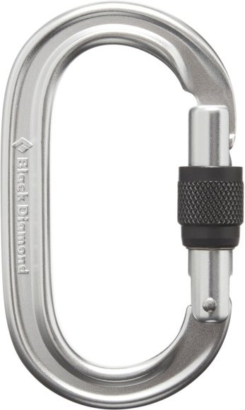 Black Diamond - Oval Keylock Screwgate Carabiner - Schraubkarabiner grau