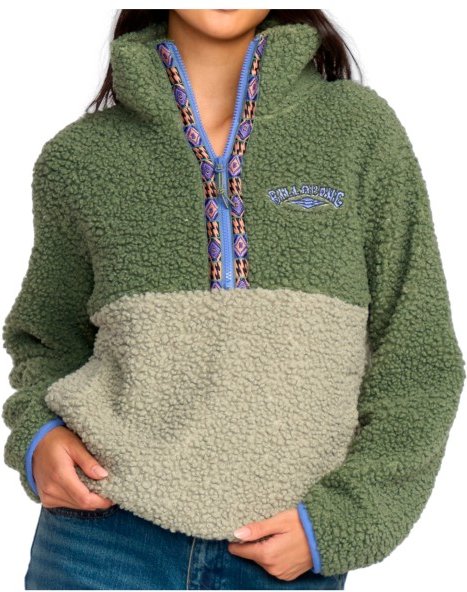 Thumbnail - Billabong - Women's Horizon Mock Neck Half Zip Fleece - Fleecepullover Gr M oliv