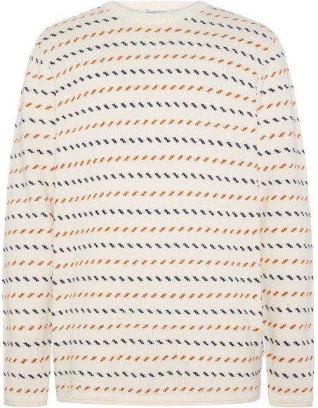 KnowledgeCotton Apparel - Jacquard Crew Neck Knit - Wollpullover Gr S weiß/beige
