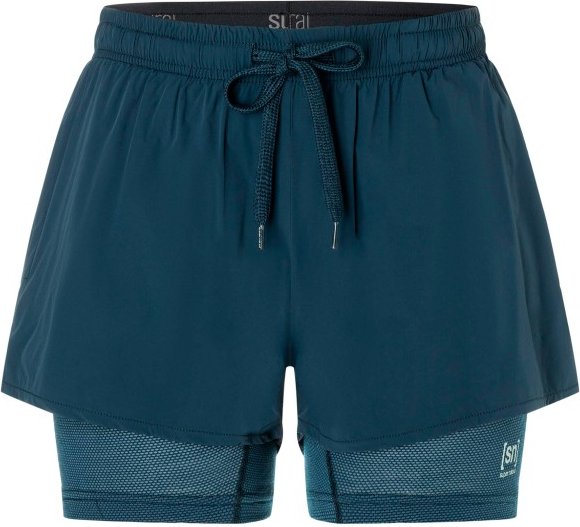 super.natural - Women's Double Layer Shorts - Shorts Gr L blau