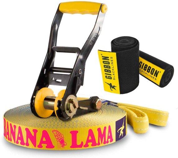 Gibbon Slacklines - Bananalama Treewear Set - Slackline Gr 15 m blau/gelb