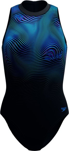 Speedo - Women's Print Hydrasuit One Piece - Badeanzug Gr 40 schwarz/blau