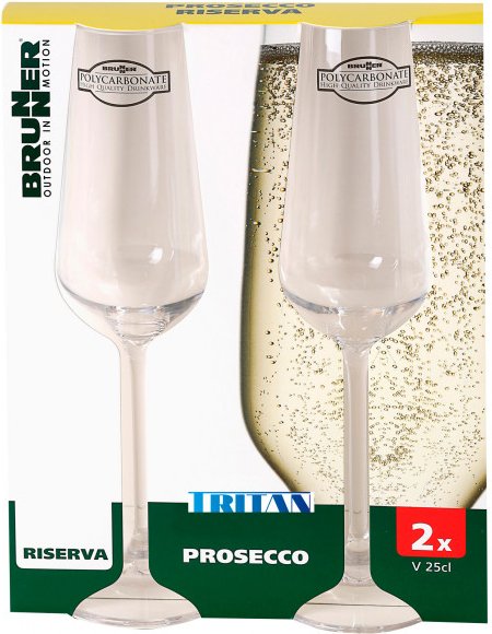 Brunner - Set Prosecco Riserva - Becher Gr 25 cl weiß