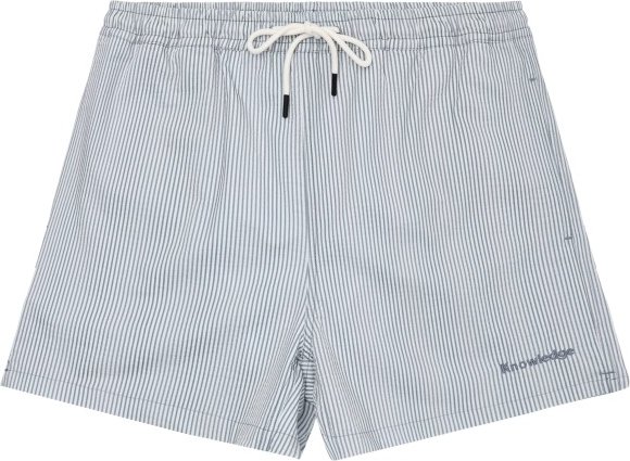 KnowledgeCotton Apparel - Mid-Thigh Stripe Seersucker Swimshorts - Badehose Gr XL grau