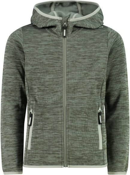 CMP - Girl's Jacquard Knitted Jacket Fix Hood - Fleecejacke Gr 164 oliv
