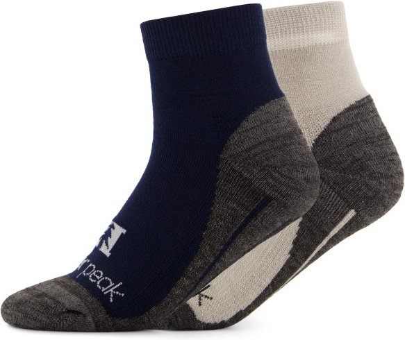 Heber Peak - EvergreenHe. Hiking Quarter Socks 2-Pack - Multifunktionssocken Gr 43-45 blau