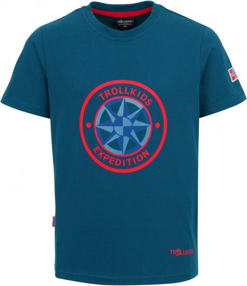 Trollkids - Kid's Windrose T - T-Shirt Gr 128 blau