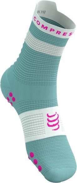 Compressport - Pro Racing Socks V4.0 Run High - Laufsocken Gr T3 - EU 42-44 ether /rosa