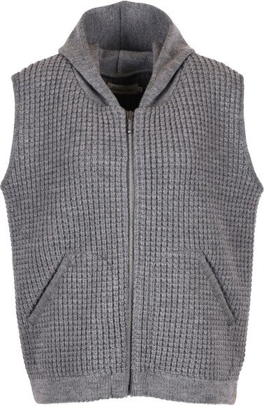 Thumbnail - Albmerino - Women's Oversize Weste Waffel - Merinoweste Gr 36/38 grau