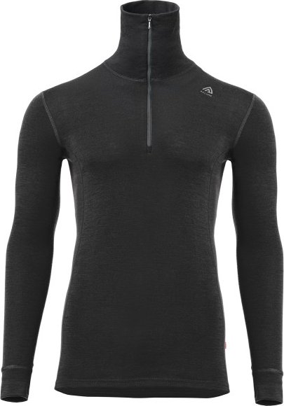 Thumbnail - Aclima - Warmwool Polo - Merinopullover Gr M schwarz