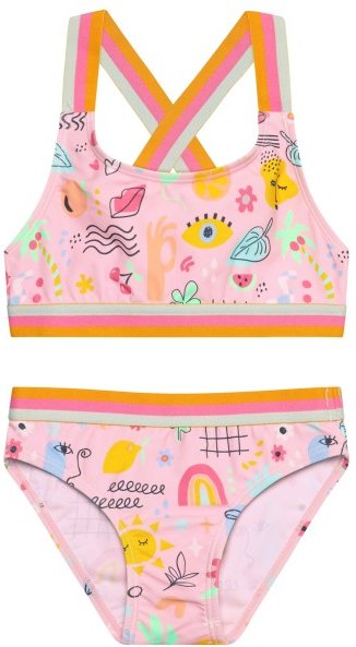 Color Kids - Kid's Bikini with Contrast Straps AOP - Bikini Gr 92 rosa