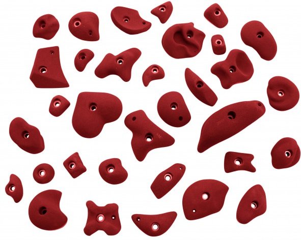 KMZ Holds - Set 5 - 33er S-Mega Klettergriffset rot/weiß