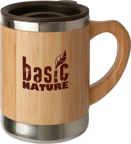 Basic Nature - Edelstahlbecher ''Bambus'' - Tasse Gr 0,3 l beige