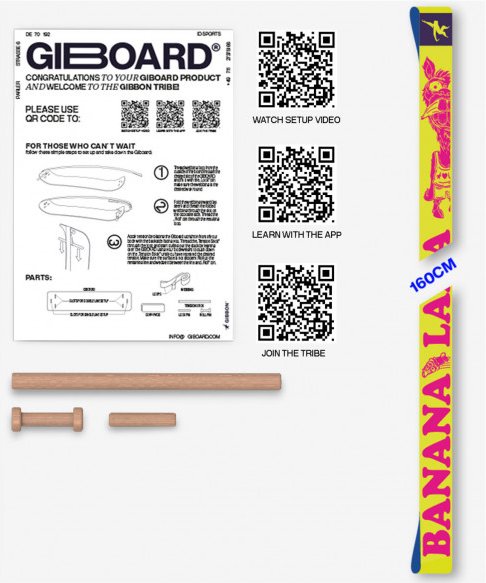 Gibbon Slacklines - Giboard Line - Slackline Gr 160 x 3,5 cm banana lama