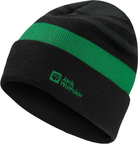 Jack Wolfskin - Kid's Stripy Knit Beanie - Mütze Gr 51-53 cm schwarz