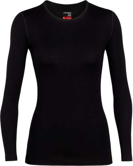 Icebreaker - Women's 260 Tech L/S Crewe - Merinounterwäsche Gr XL schwarz