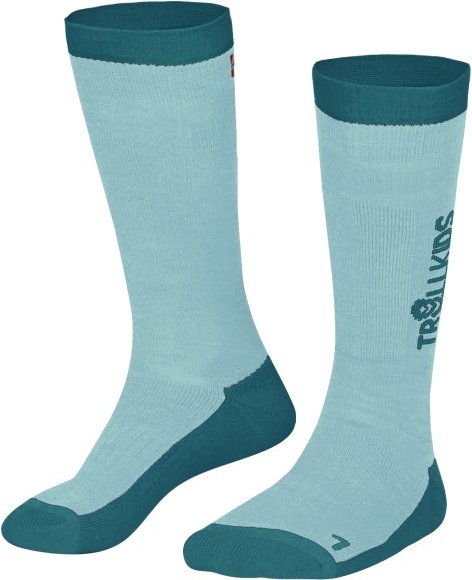 Thumbnail - Trollkids - Kid's Ski Socks - Skisocken Gr 27-30 türkis