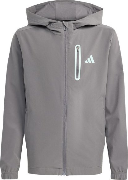 adidas - Kid's Hooded Tech Woven Jacke - Sweat- & Trainingsjacke Gr 128 grau