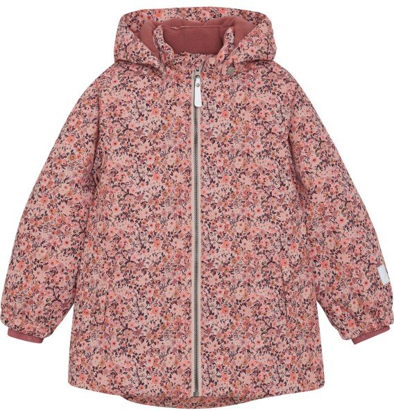 Thumbnail - Minymo - Kid's Long Snow Jacket AOP - Winterjacke Gr 140 rosa