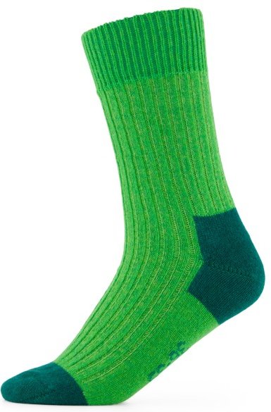 Alpacasocks&Co - Merino Cashmere Ribbed Crew - Multifunktionssocken Gr 36-39 grün