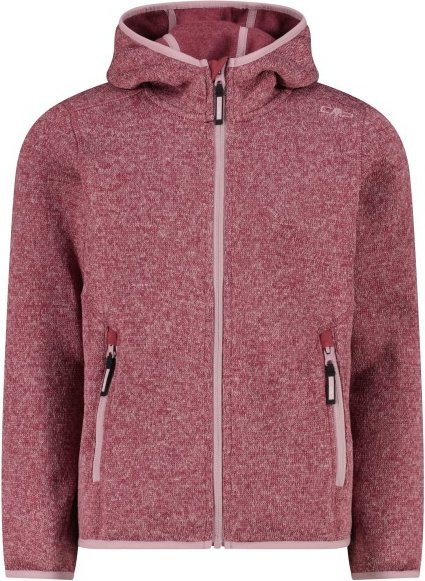 CMP - Girl's Jacket Fix Hood Jacquard Knitted 3H19825 - Fleecejacke Gr 128 rot