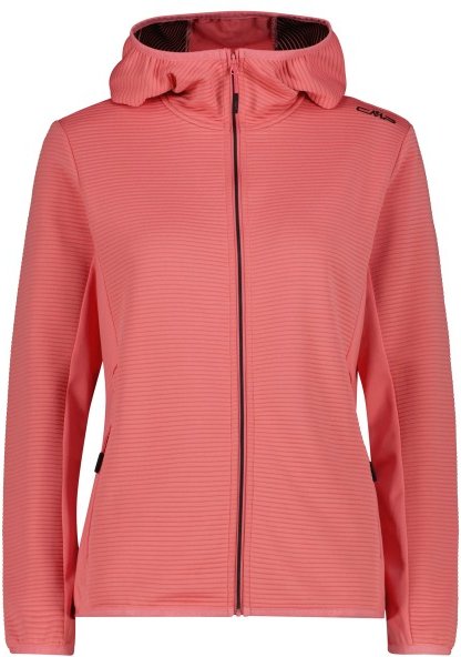 CMP - Women's Striped Jacquard Jacket Fix Hood - Fleecejacke Gr 34 rot