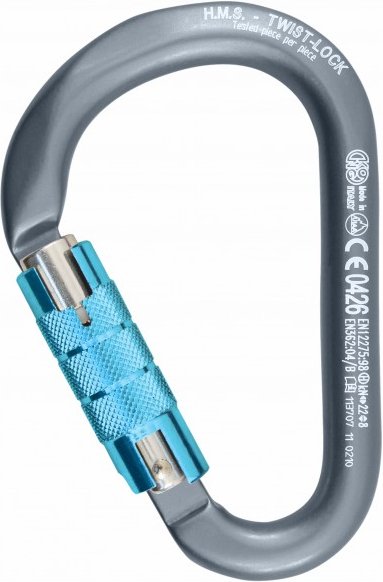 Kong - Alukarabiner HMS Classic Twistlock - HMS-Karabiner grau