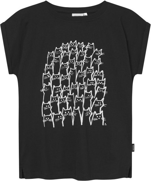 DEDICATED - Women's T-Shirt Visby Cat Crowd - T-Shirt Gr S schwarz