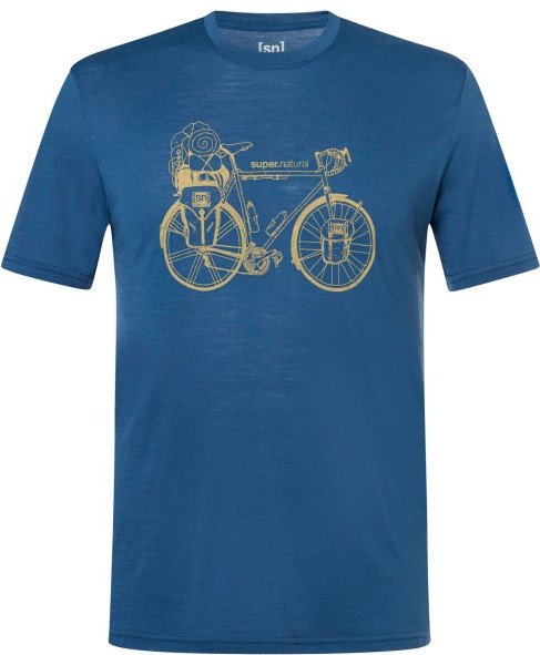 super.natural - Wander Wheel Tee - Merinoshirt Gr XL blau