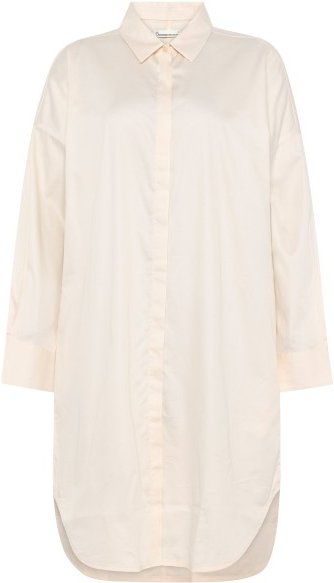 KnowledgeCotton Apparel - Women's Organic Cotton Satin Shirt Dress - Hemd Gr L weiß