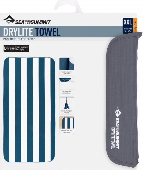 Sea to Summit - DryLite Towel - Mikrofaserhandtuch Gr 170 x 78 cm - XXL blau