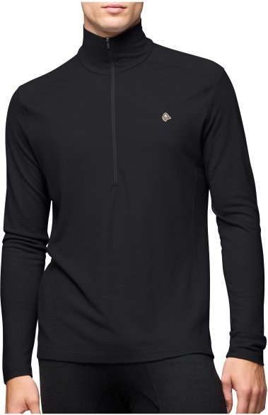 Norrøna - Femund PureUll Zip Neck - Merinoshirt Gr L schwarz