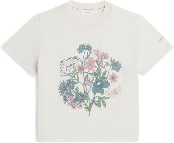 Icebreaker - Women's Merino 150 Tech Lite S/S Crop NZ Flora - Merinoshirt Gr S ecru heather