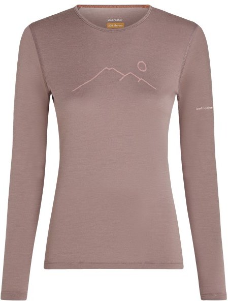 Thumbnail - Icebreaker - Women's Merino 200 Oasis L/S Crewe Rainer Ridge - Merinounterwäsche Gr L braun