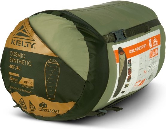 Kelty - Cosmic Synthetic 0 - Kunstfaserschlafsack Gr 214 x 82 cm - Long cherry mahogany / sea spray