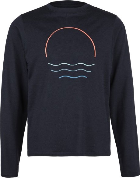 Stoic - Kid's Merino155 LaholmSt. Print L/S - Merinoshirt Gr 164 blau