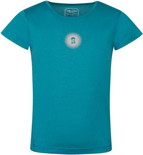 Trollkids - Girl's Preikestolen T - Funktionsshirt Gr 110 türkis