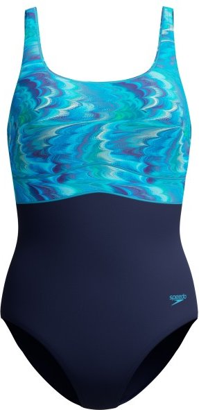 Speedo - Women's Print Contour Eclipse One Piece - Badeanzug Gr 50 blau