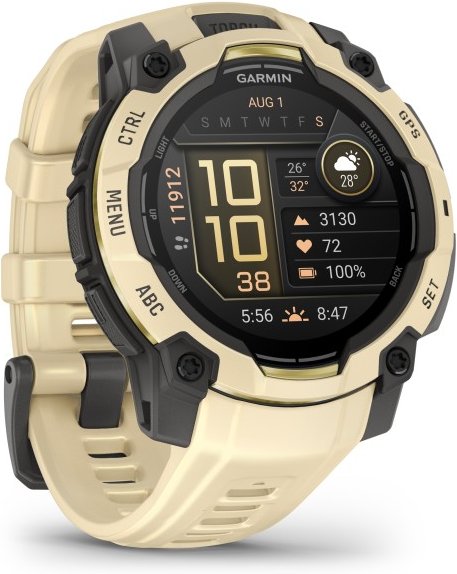 Garmin - Instinct 3 Amoled 45 mm - Multifunktionsuhr grau/ citrine