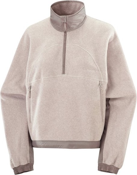 Thumbnail - Salomon - Women's Chroma Fleece Crop Half Zip - Fleecepullover Gr S grau