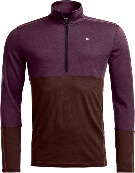 Ortovox - 185 Rock'N'Wool Zip Neck - Merinounterwäsche Gr M lila/braun