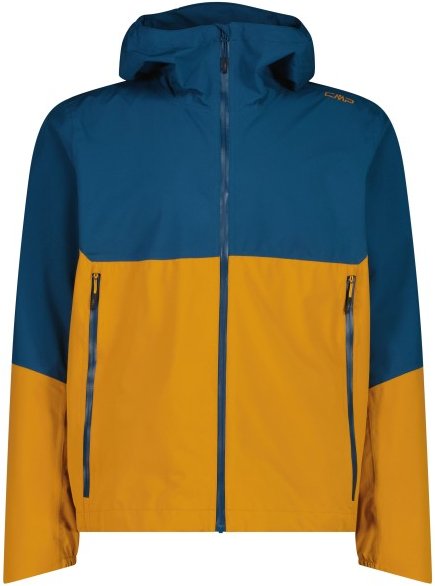 CMP - Jacket Fix Hood 2 Layer - Regenjacke Gr 52 blau/gelb