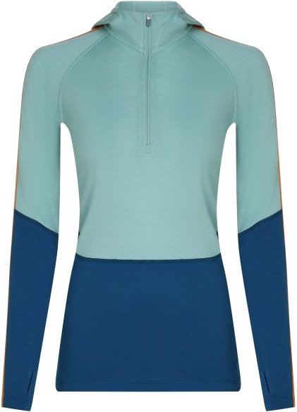 Thumbnail - Icebreaker - Women's Merino 200 Oasis+ L/S Half Zip Hoodie - Merinounterwäsche Gr L türkis/blau